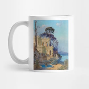 Villa, a Fountain by the Lake in the Foreground by Ferdinand Knab Mug